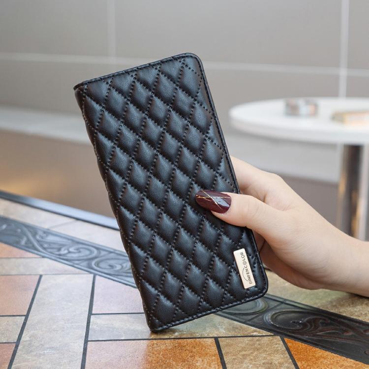 For iPhone 17 Diamond Lattice Magnetic Leather Flip Phone Case