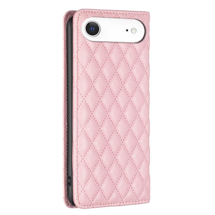 For iPhone Air Diamond Lattice Magnetic Leather Flip Phone Case