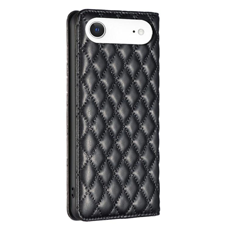 For iPhone Air Diamond Lattice Magnetic Leather Flip Phone Case