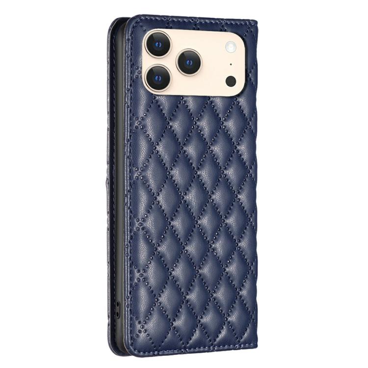 For iPhone 17 Pro Max Diamond Lattice Magnetic Leather Flip Phone Case