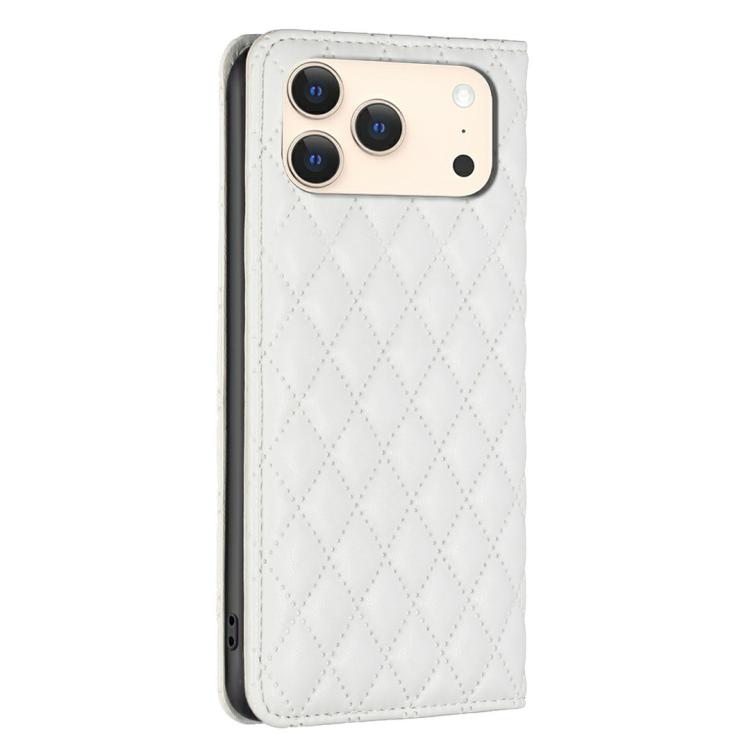 For iPhone 17 Pro Max Diamond Lattice Magnetic Leather Flip Phone Case
