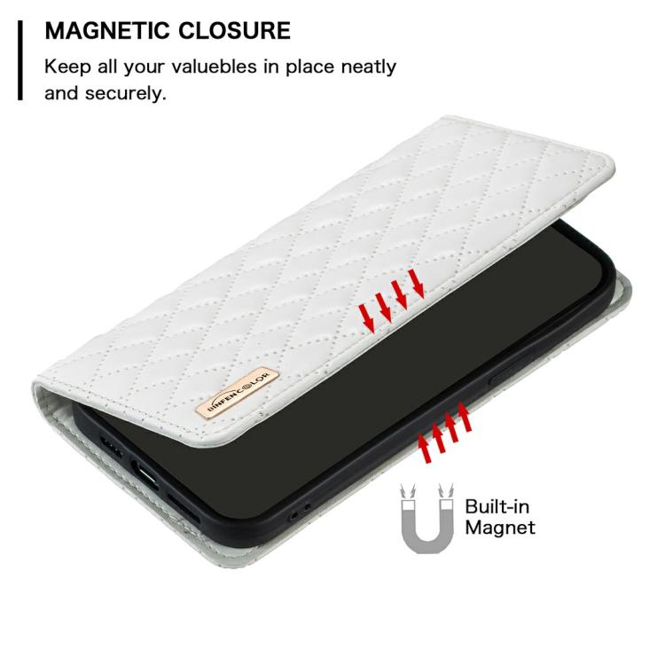 For iPhone 17 Pro Max Diamond Lattice Magnetic Leather Flip Phone Case