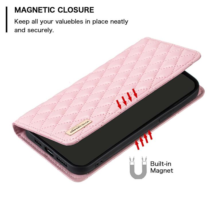 For iPhone 17 Pro Max Diamond Lattice Magnetic Leather Flip Phone Case