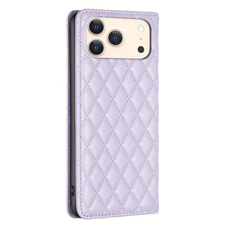 For iPhone 17 Pro Max Diamond Lattice Magnetic Leather Flip Phone Case
