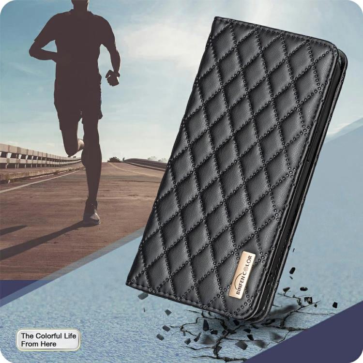 For iPhone 17 Pro Max Diamond Lattice Magnetic Leather Flip Phone Case