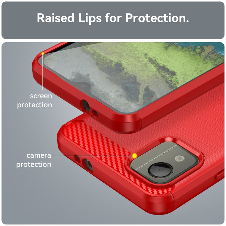 For Nokia C110 Brushed Texture Carbon Fiber TPU Phone Case