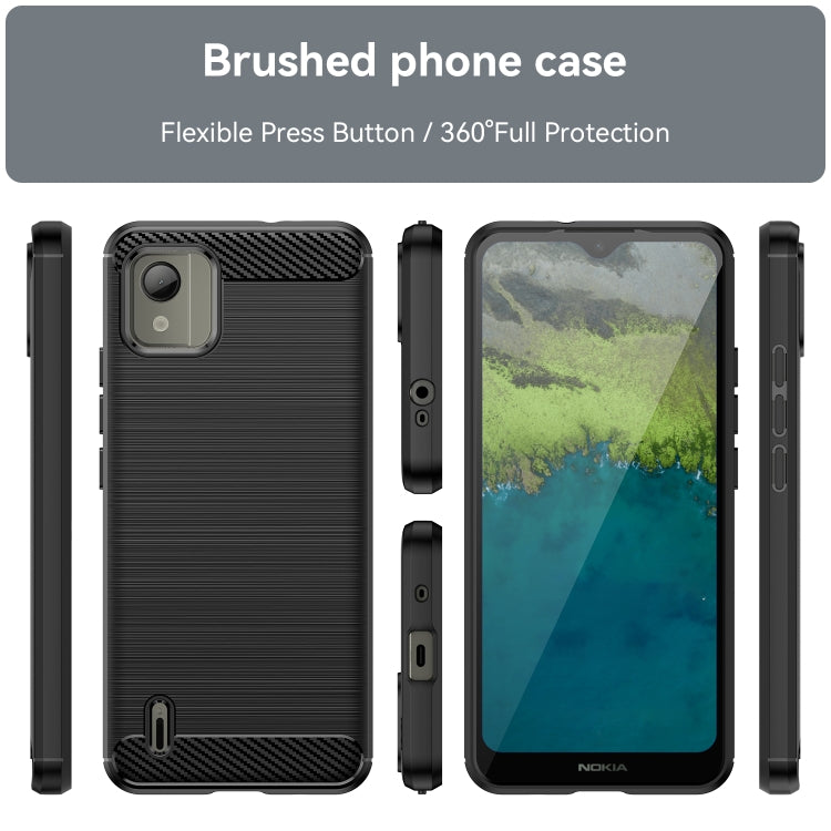 For Nokia C110 Brushed Texture Carbon Fiber TPU Phone Case