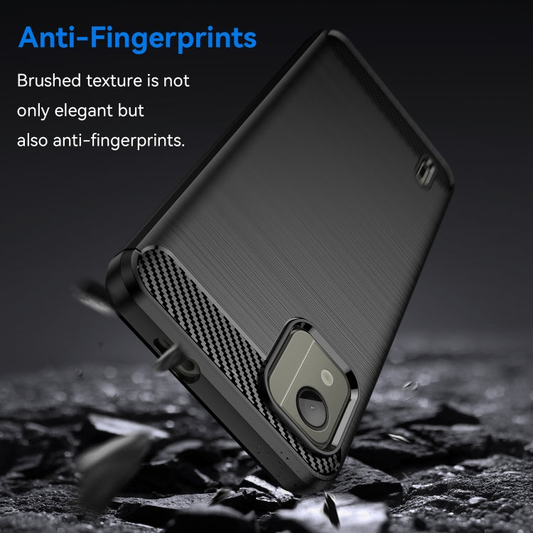 For Nokia C110 Brushed Texture Carbon Fiber TPU Phone Case