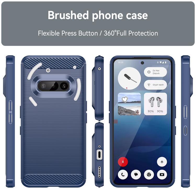 For Nothing Phone 3a Carbon Fiber Brushed Texture TPU Phone Case