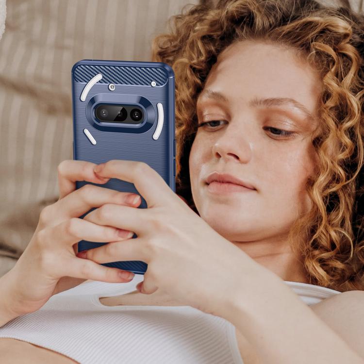 For Nothing Phone 3a Carbon Fiber Brushed Texture TPU Phone Case