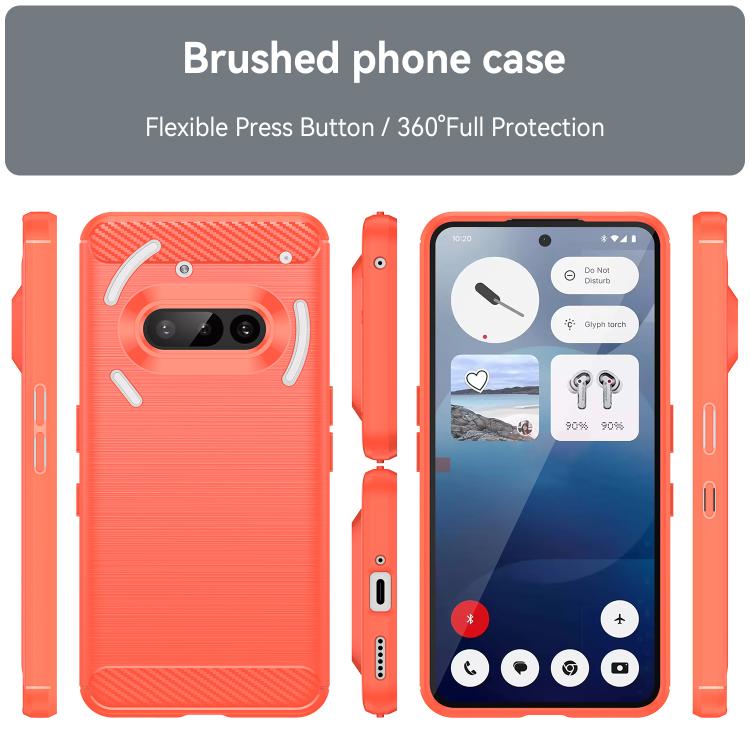 For Nothing Phone 3a Carbon Fiber Brushed Texture TPU Phone Case