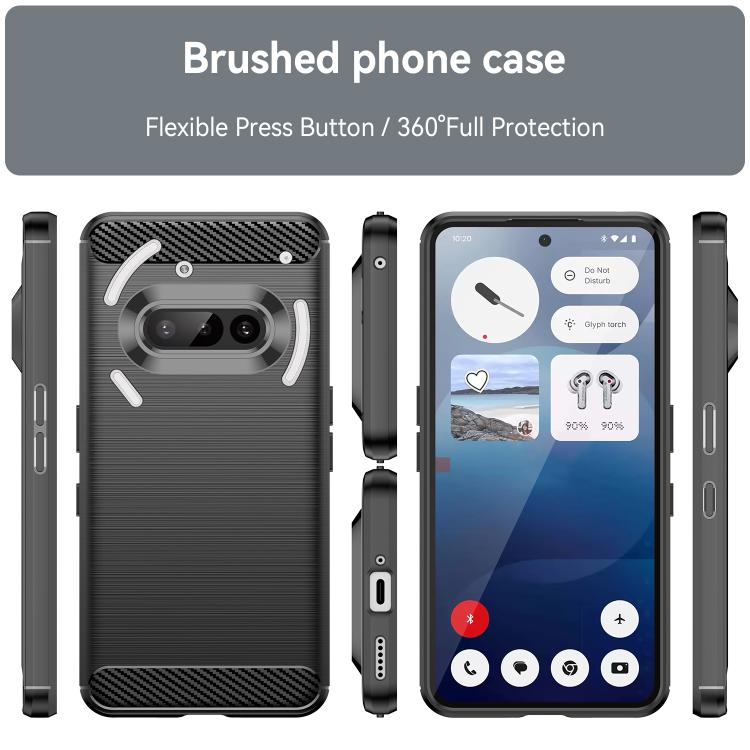 For Nothing Phone 3a Carbon Fiber Brushed Texture TPU Phone Case
