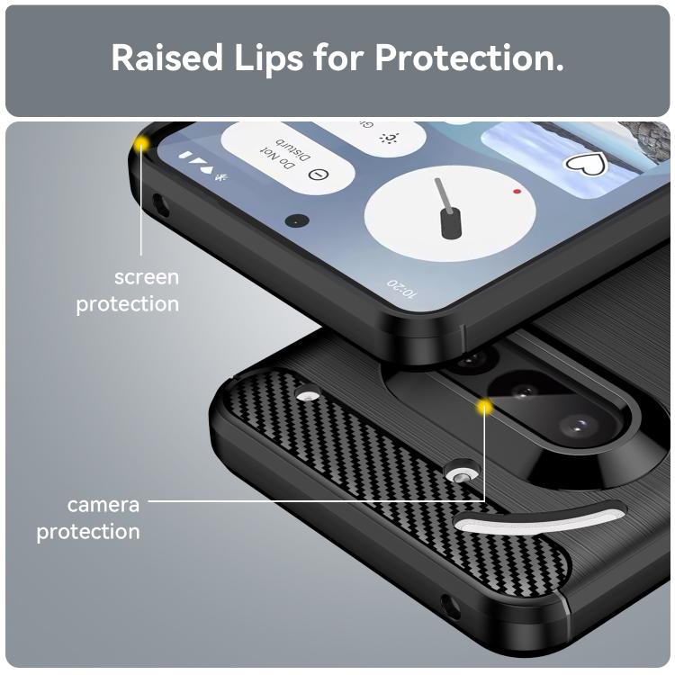 For Nothing Phone 3a Carbon Fiber Brushed Texture TPU Phone Case
