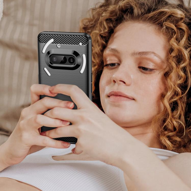 For Nothing Phone 3a Carbon Fiber Brushed Texture TPU Phone Case