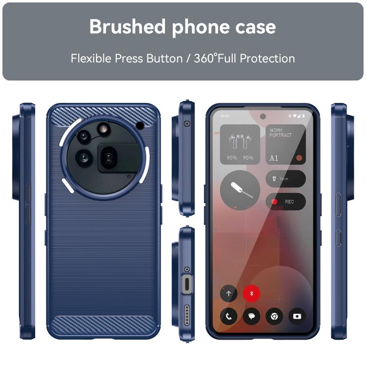 For Nothing Phone 3a Pro Carbon Fiber Brushed Texture TPU Phone Case
