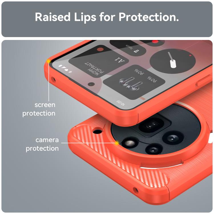 For Nothing Phone 3a Pro Carbon Fiber Brushed Texture TPU Phone Case