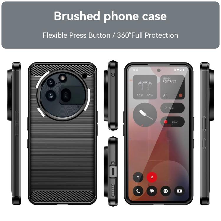 For Nothing Phone 3a Pro Carbon Fiber Brushed Texture TPU Phone Case