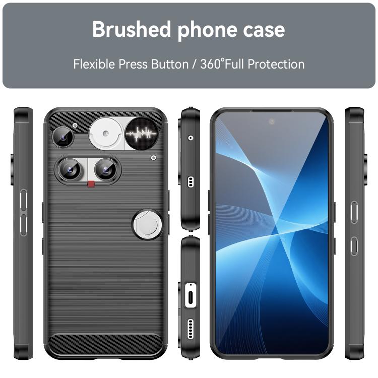 For Nothing Phone 3 Carbon Fiber Brushed Texture TPU Phone Case