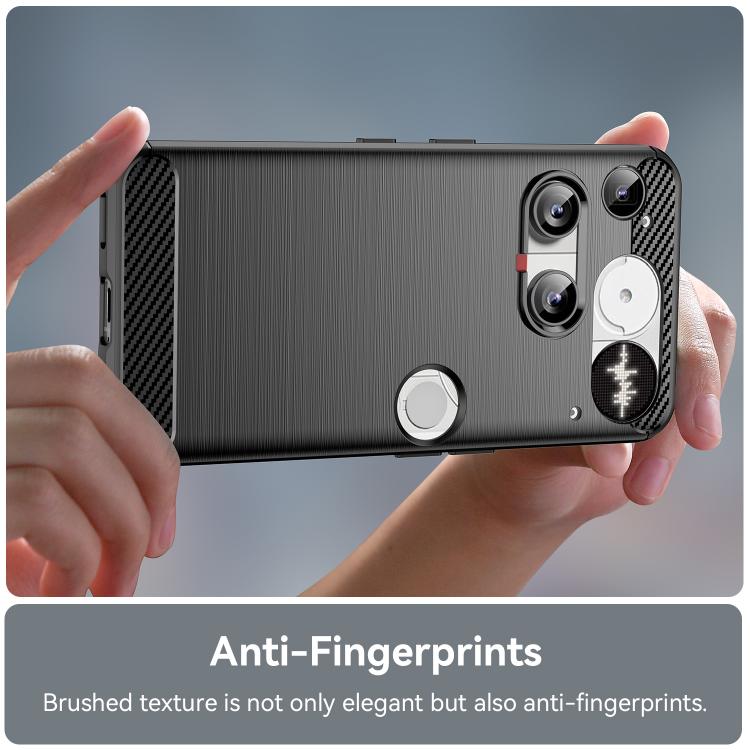 For Nothing Phone 3 Carbon Fiber Brushed Texture TPU Phone Case