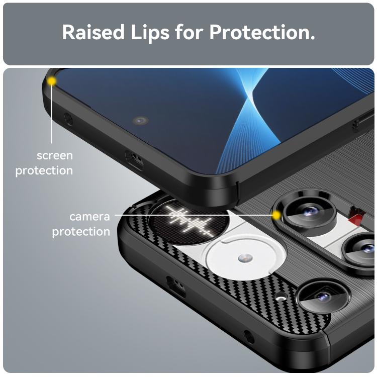 For Nothing Phone 3 Carbon Fiber Brushed Texture TPU Phone Case