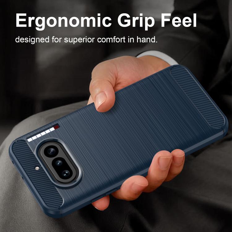 For Nothing Phone 4a Carbon Fiber Brushed Texture TPU Phone Case