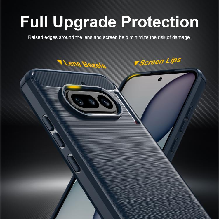 For Nothing Phone 4a Carbon Fiber Brushed Texture TPU Phone Case