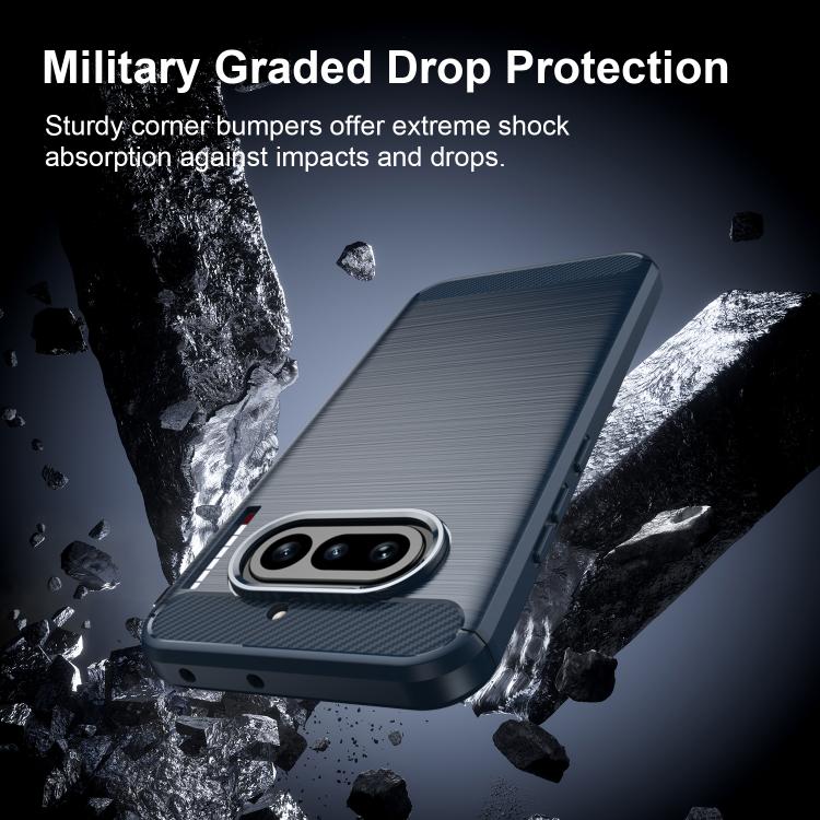 For Nothing Phone 4a Carbon Fiber Brushed Texture TPU Phone Case