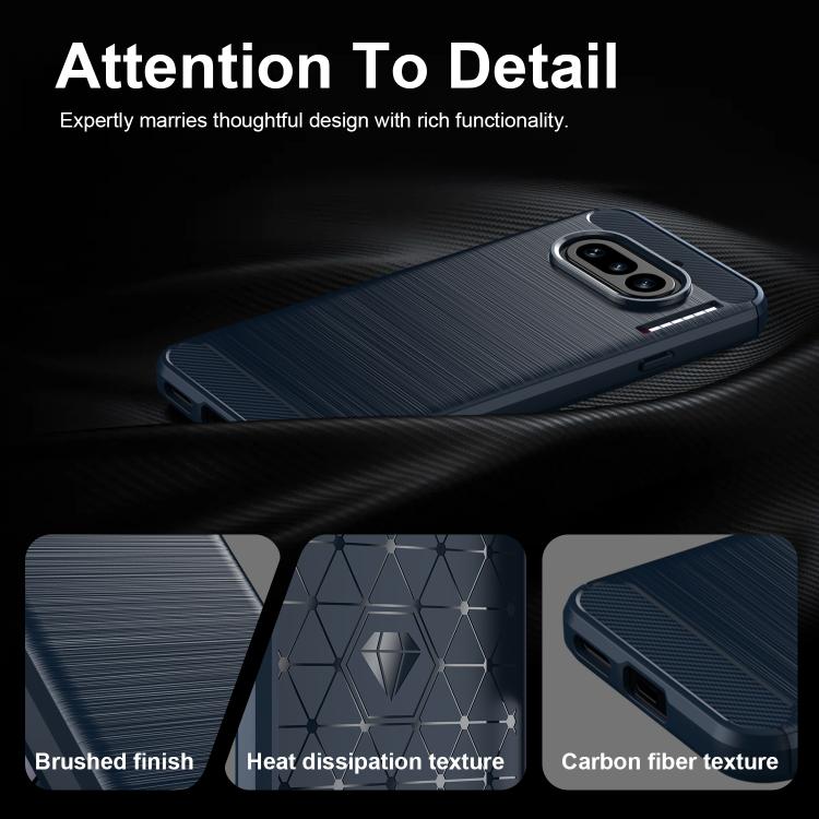 For Nothing Phone 4a Carbon Fiber Brushed Texture TPU Phone Case