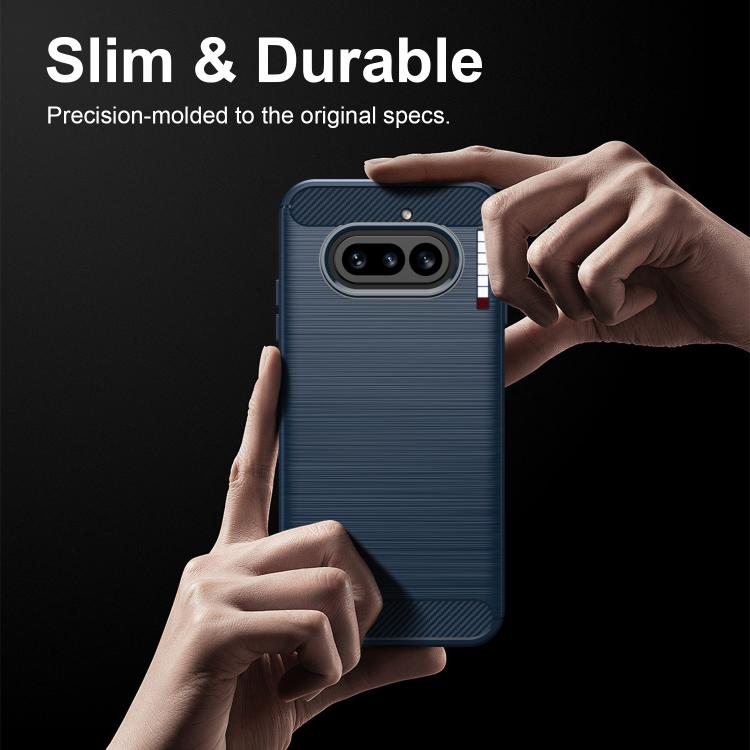 For Nothing Phone 4a Carbon Fiber Brushed Texture TPU Phone Case