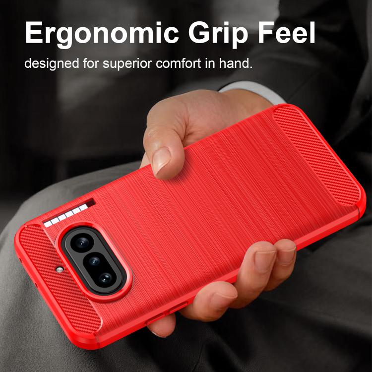For Nothing Phone 4a Carbon Fiber Brushed Texture TPU Phone Case