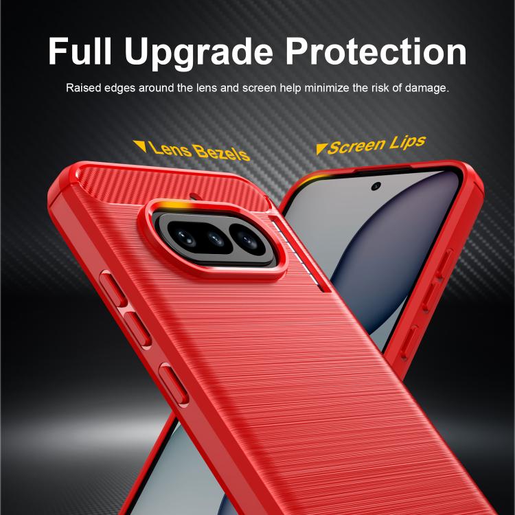 For Nothing Phone 4a Carbon Fiber Brushed Texture TPU Phone Case