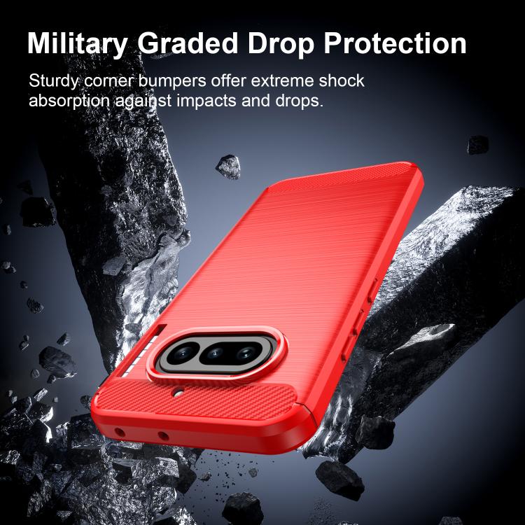 For Nothing Phone 4a Carbon Fiber Brushed Texture TPU Phone Case