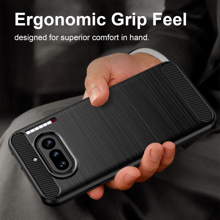 For Nothing Phone 4a Carbon Fiber Brushed Texture TPU Phone Case