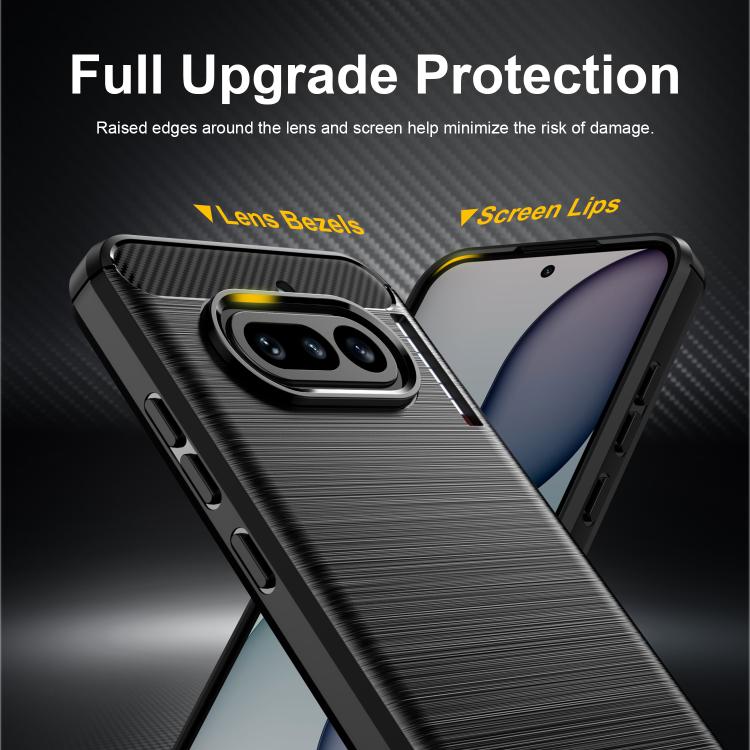 For Nothing Phone 4a Carbon Fiber Brushed Texture TPU Phone Case
