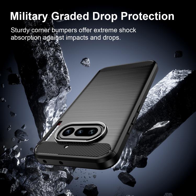 For Nothing Phone 4a Carbon Fiber Brushed Texture TPU Phone Case