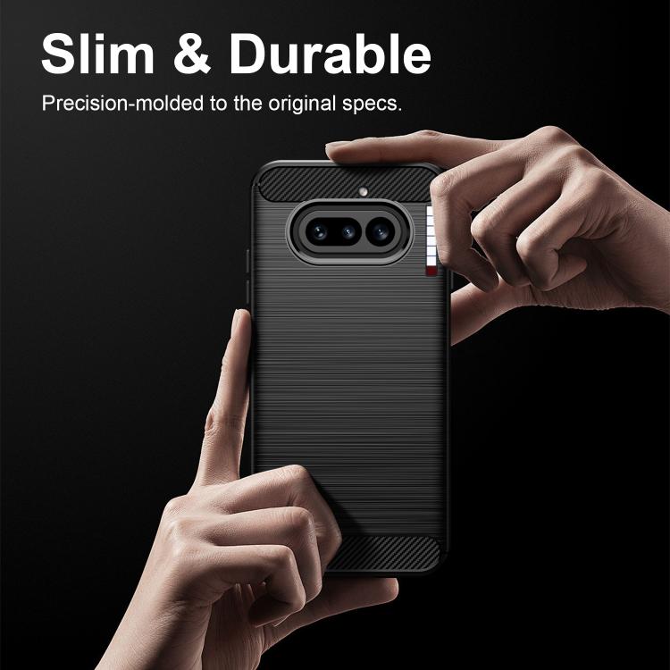 For Nothing Phone 4a Carbon Fiber Brushed Texture TPU Phone Case
