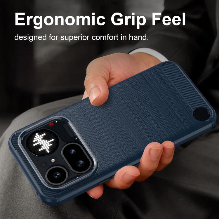 For Nothing Phone 4a Pro Carbon Fiber Brushed Texture TPU Phone Case