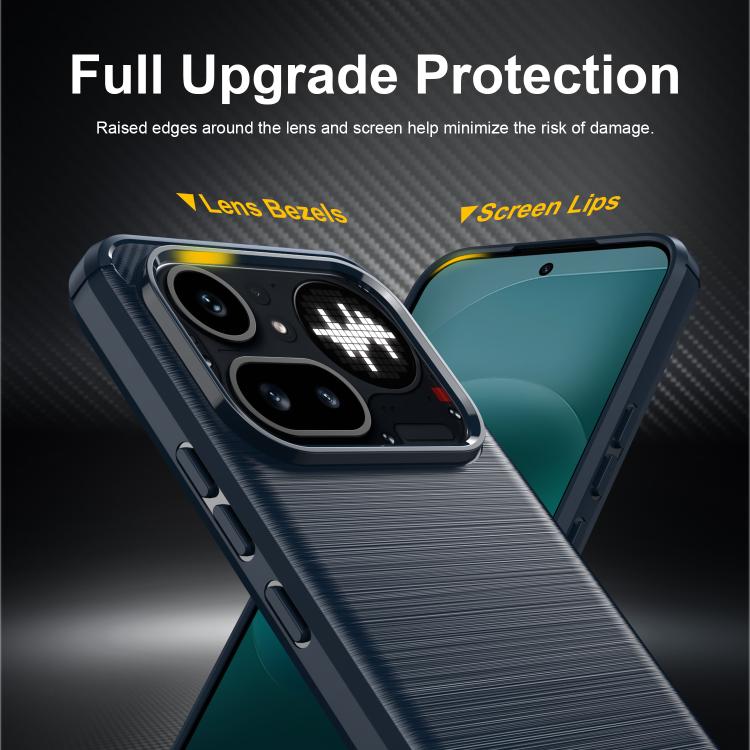 For Nothing Phone 4a Pro Carbon Fiber Brushed Texture TPU Phone Case