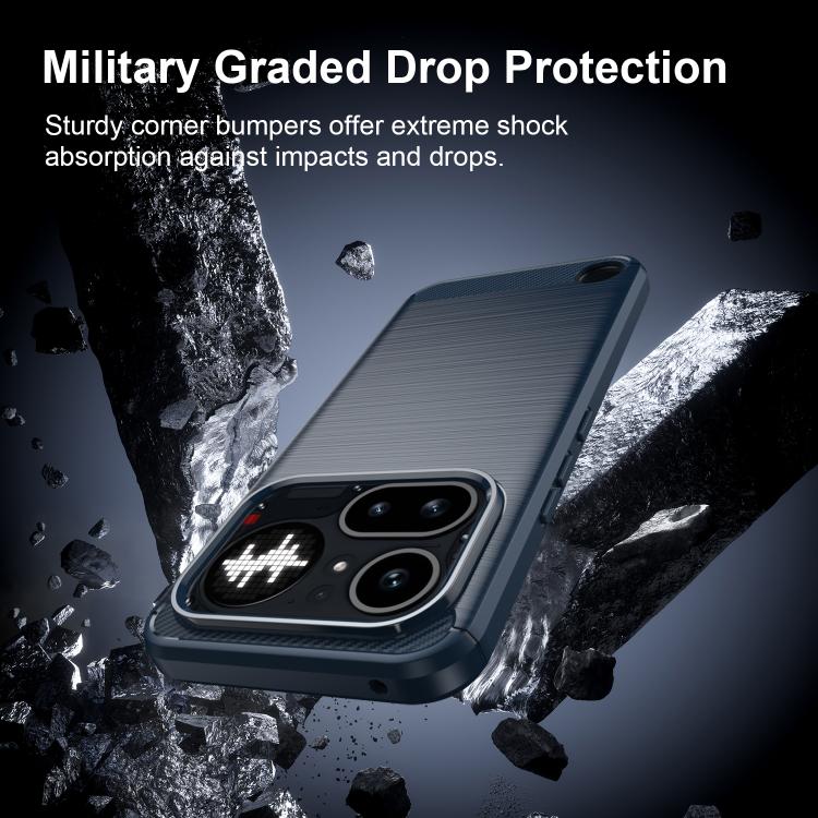 For Nothing Phone 4a Pro Carbon Fiber Brushed Texture TPU Phone Case