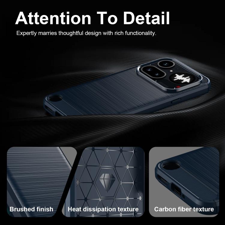 For Nothing Phone 4a Pro Carbon Fiber Brushed Texture TPU Phone Case