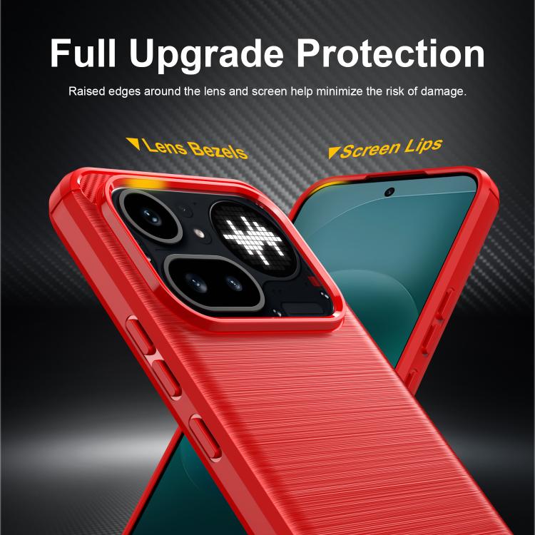 For Nothing Phone 4a Pro Carbon Fiber Brushed Texture TPU Phone Case
