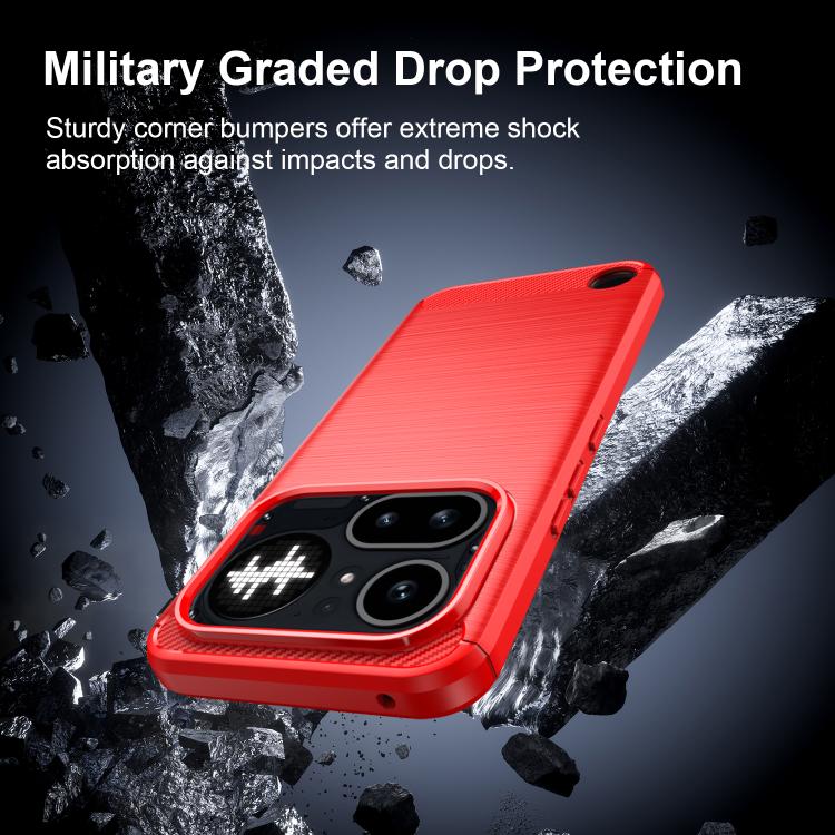 For Nothing Phone 4a Pro Carbon Fiber Brushed Texture TPU Phone Case