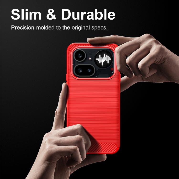 For Nothing Phone 4a Pro Carbon Fiber Brushed Texture TPU Phone Case