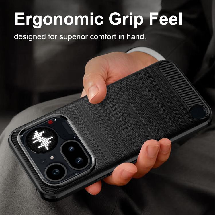 For Nothing Phone 4a Pro Carbon Fiber Brushed Texture TPU Phone Case