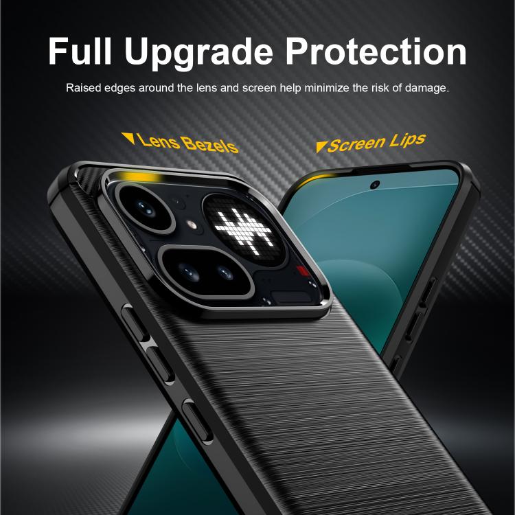 For Nothing Phone 4a Pro Carbon Fiber Brushed Texture TPU Phone Case