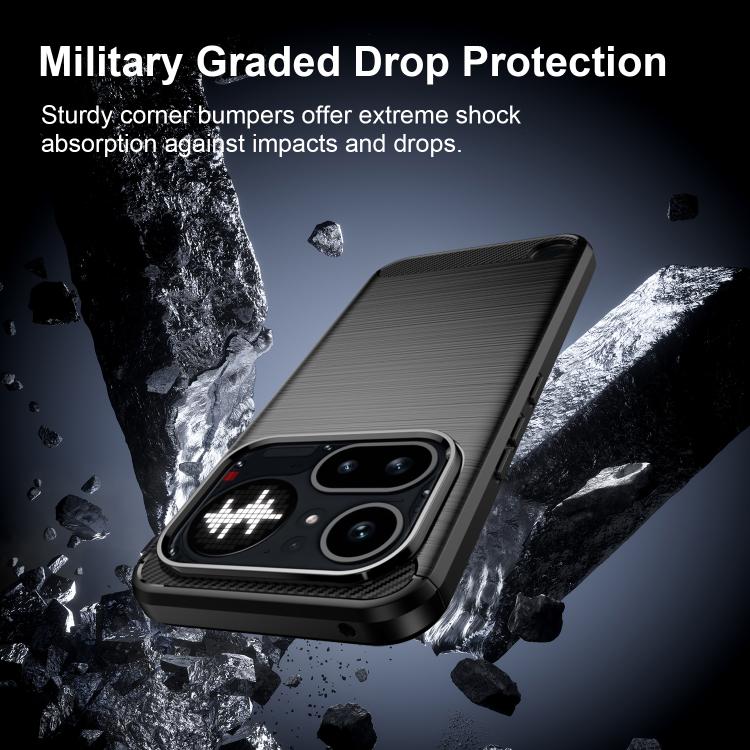 For Nothing Phone 4a Pro Carbon Fiber Brushed Texture TPU Phone Case