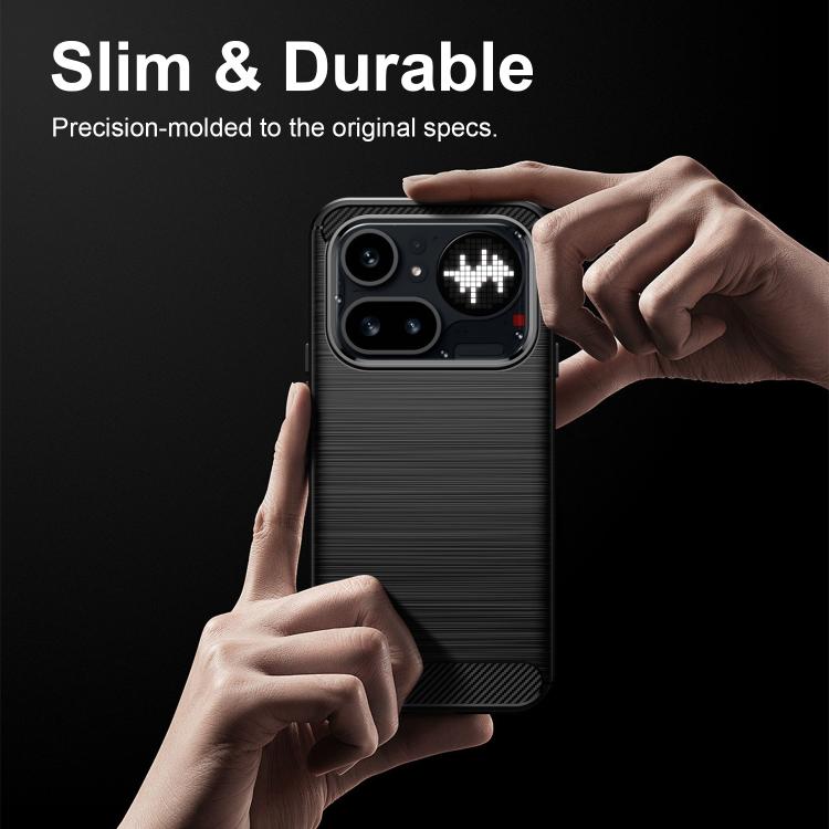 For Nothing Phone 4a Pro Carbon Fiber Brushed Texture TPU Phone Case