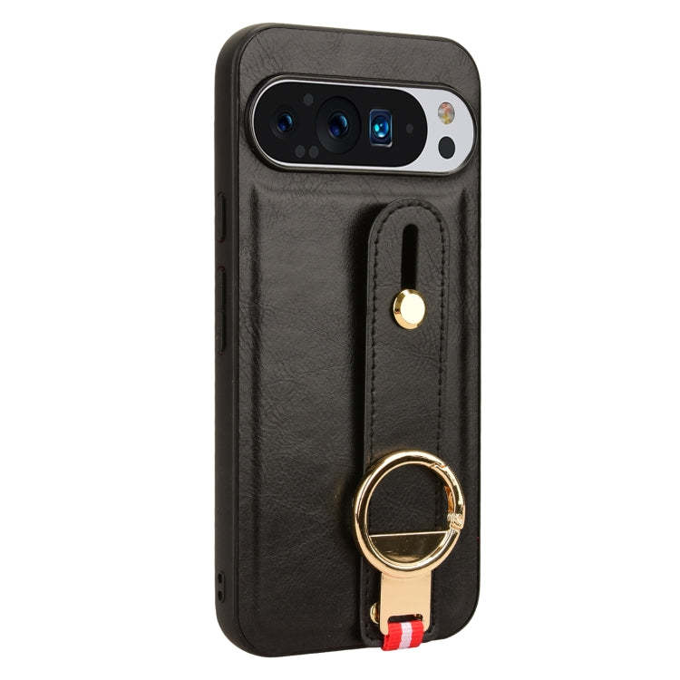 For Google Pixel 9 Pro XL Wristband Leather Back Phone Case