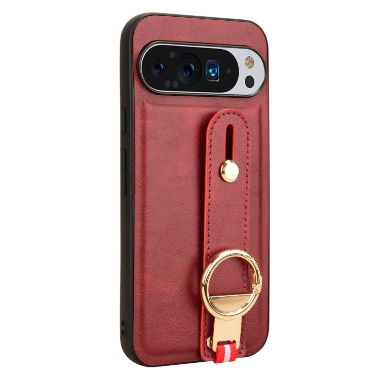 For Google Pixel 9 Pro XL Wristband Leather Back Phone Case