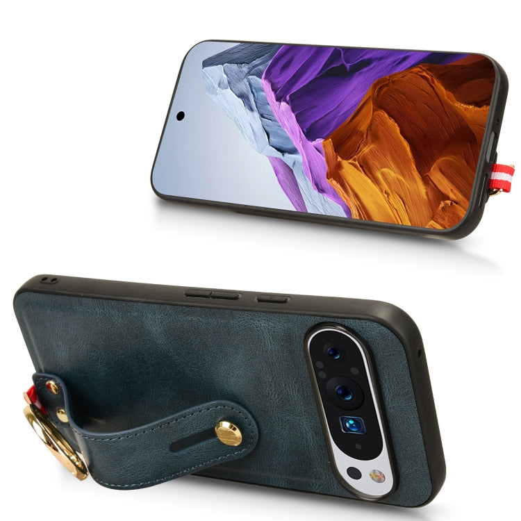 For Google Pixel 9 Pro XL Wristband Leather Back Phone Case